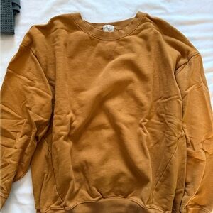 aerie Mustard Crew Neck Sweater
